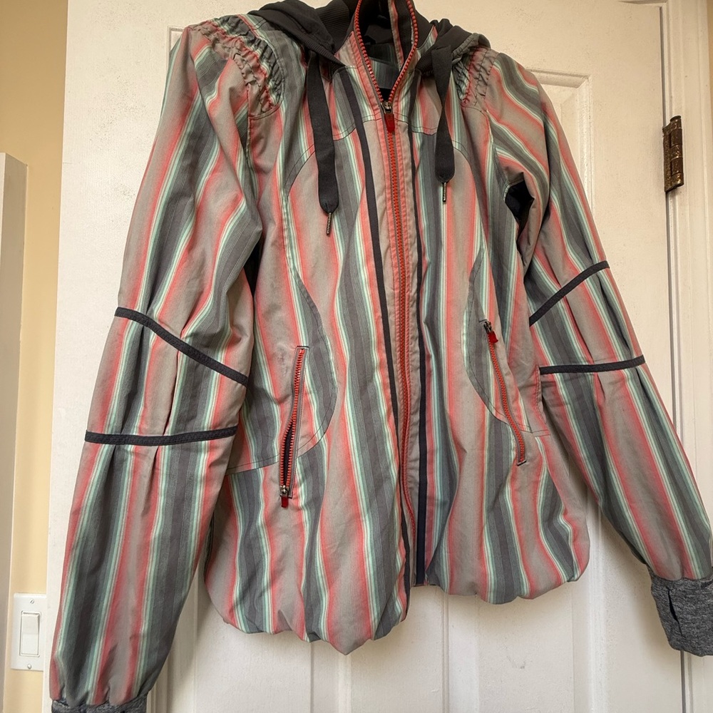 Lululemon Striped Hooded Jacket with Drawstring